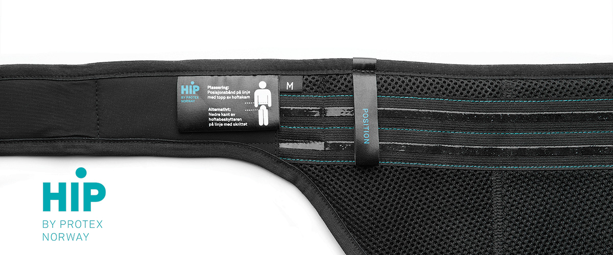 HIP hoftebeskytter, produkt sett fra baksiden